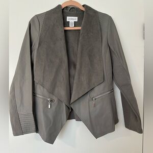 Peck & Peck Women's Gray Leather Jacket